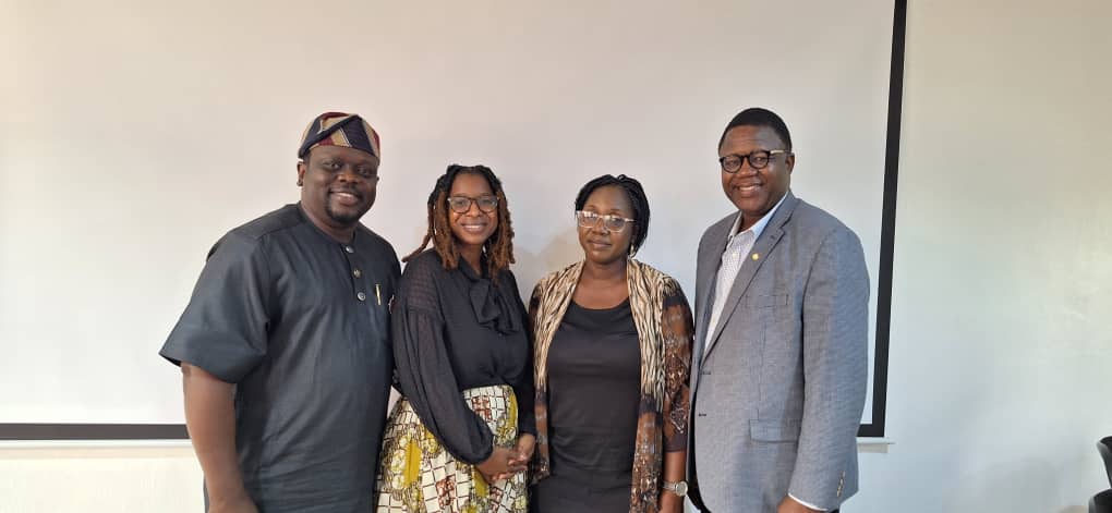 L-R: Director-General, PSSDC, Mr Adekunmilola Toluwase Adio-Moses, Acting Public Affairs Officer, US Consulate General, Lagos, Mrs Amanda Roach , Representative of the Permanent Secretary, Ministry of Establishments and Training, Mrs Omolola Adedokun , Executive Officer, US Consulate General, Lagos, Mr. Samuel Eyitayo during the training.